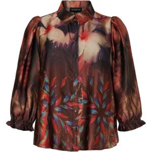 SHIRT W PUFF SLEEVES MULTI